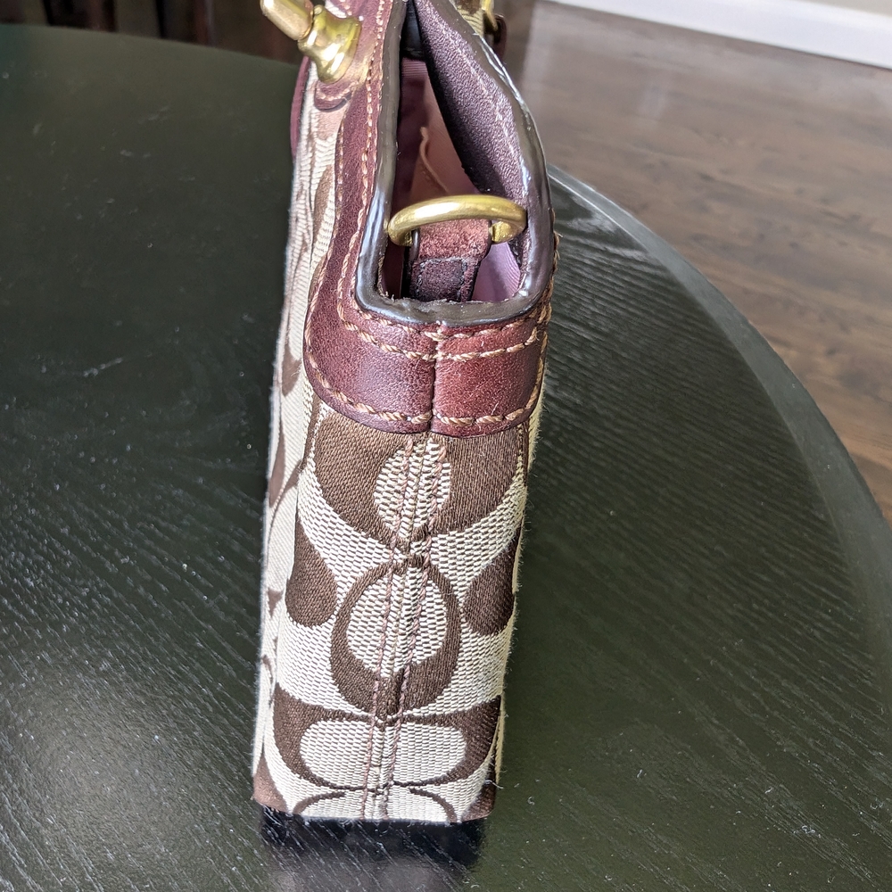 COPY - Coach Brown and Tan Signature Shoulder Bag - Picture 4 of 7